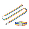 Rainbow Nylon Dog Leash with Snap Collar for Small & Medium Dogs